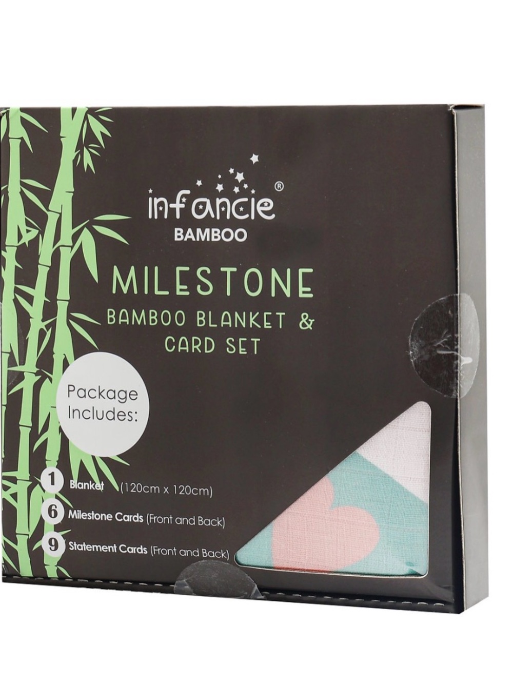 Infancie Bamboo Milestone Baby Blanket & Card Set